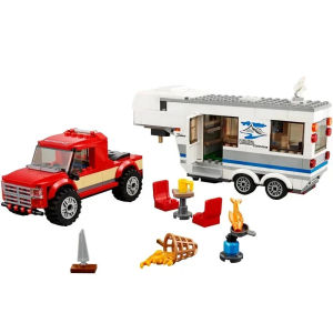 City series 60182 Pickup Caravan Car Building Blocks Bricks Parent-child camping rv Toys for Children Christmas Gifts Outdoor