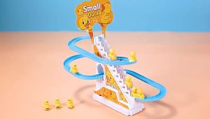 Childrens Electronic Educational Toy Duck Penguin Dinosaur Bear Climbing Stairs Track Toy [ 3pcs animals ]