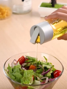 MISN 500ml Gravity Oil Pot Condiments Organizer Bottle Cooking Oil Bottle Leak-proof Soy Sauce Vinegar Seasoning Bottle