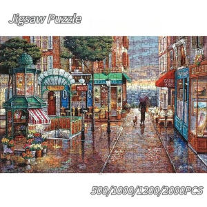 75*50cm Adult 1000 Pieces Jigsaw Puzzle Romantic Town Beautiful Landscape Landmark Paintings Stress Reducing Toys
