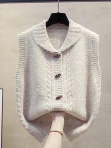 JIANDIYA | 2025 Autumn New Collar Horn Button Sweater Vest
