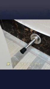 Cylinder Door Stopper Stainless Steel Rubber Pad Wall Mounted No Drilling 3M Adhesive Tape