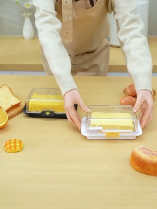 ABWBT Japanese Style Butter Storage Box with Airtight Lid - Cheese Keeper & Butter Dish BPA-Free & Durable
