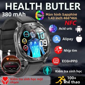 Đồng Hồ Thông Minh NFC 2026 Mới Dành Cho Nam Và Nữ Với Chức Năng Theo Dõi Điện Tâm Đồ (ECG) Đo Nồng Độ Axit Uric (PPG) Màn Hình AMOLED Hơn 100 Chế Độ Thể Thao Thiết Bị Theo Dõi Sức Khỏe Tương Thích Với Alipay