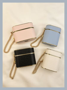 INS Electroplated Leather Pattern Pure Color AirPods Protective Case Airpod3 Leather Second Generation Pro Wireless Bluetooth Earbuds Case Third Generation 1 Applicable to Apple Aipods2 Generation 4 Fourth Generation Airpodpro Box