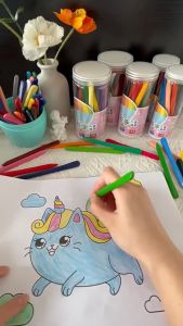 12/24/36PCS Colored Crayons Kid Safe Non-Toxic Crayons Set Oil Stick Art Painting Pens Set Not Dirty Hand Washable