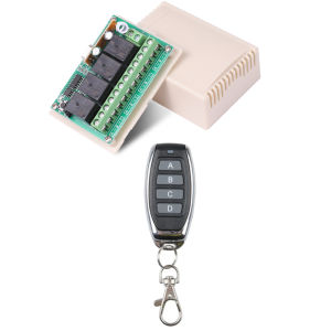 Kebidumei | 433 MHz Universal Remote Control DC 12V 4CH Wireless Relay RF Remote Control Switch Receiver+ 4 Button Transmitter DIY