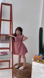 Dress Anak Carisa Smilee Warna Rose Size 1-5 Thn