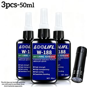 50ml Uv Resin Glue Dual-Purpose Uv Glue for Bonding and Welding Fast-Drying Resin Glue with Light Suitable for Bonding Glass Metal and Wood and for DIY Crafts and Decoration