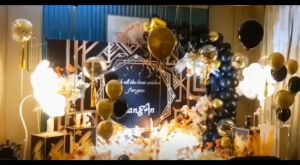 [SG Seller]Birthday Decorations for Men Women Black and Gold Balloons Party Decorations Happy Birthday Banner Tassels Metallic Fringe Curtains  Happy New Year Birthday Decorations Supplies