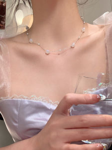 สร้อยคอไข่มุกสุดหรูสำหรับผู้หญิง ดีไซน์เก๋ไก๋ สร้อยคอโซ่กระดูกไหปลาร้าระดับไฮเอนด์ สร้อยคอแฟชั่นใหม่ 2023 สร้อยคอไข่มุกสไตล์เจ้าหญิง