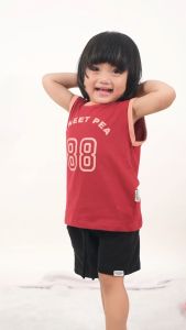 Kaos Anak Singlet Sleevless Kutung Basketball Series Maysara 1-5 Tahun