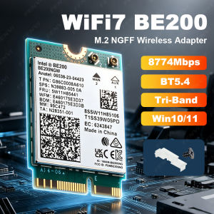 Fenvi | WiFi 7 M.2 BE200NGW Wireless Card Tri-Band 2.4G/5G/6GHz Bluetooth 5.4 Network Adapter 8774Mbps for Windows 11/10 Laptop PC