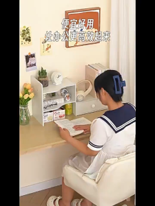 Adjustable Simple Wooden Bookcase with Drawers Oak Bookcase Bookshelf Bookrack Desktop Organizer