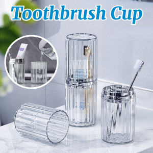Portable Toothbrush Cup Household Toothbrush Holder Transparent Container Double Toothpaste Case