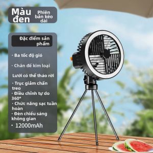 Quạt Di Động USB Cho Cắm Trại Ngoài Trời Quạt Điện Nhỏ Cầm Tay Siêu Bền Cho Câu Cá Quạt Cắm Trại Có Thể Sạc Lại