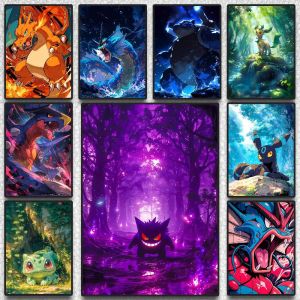 Bandai | Pokemon Peripherals Eevee Vaporeon Jolteon Flareon Canvas Painting Poster