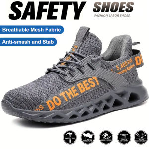 Indestructible Steel Toe Safety Shoes for Men Women Anti-Puncture Work Shoes Comfortable Breathable Work Protective Sneakers