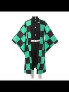 【Manila COD】Demon Slayer Cosplay Tanjirou Costume Anime Green kids Tanjirou Kimetsu No Yaiba Kochou Clothes adults S/M/L/XL/XXL full set with wig