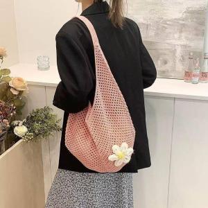 Túi Đeo Vai Đan Rơm Dung Tích Lớn Cho Nữ Mùa Xuân Hè Túi Đeo Vai Đơn Khoét Lỗ Cao Cấp Đi Biển Bãi Biển Túi Đeo Chéo Thường Ngày