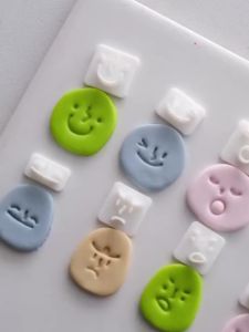 8Pcs Cute Cartoon Face Clay Molds, Expression Imprint Stamps Tools for DIY Earrings Pendants Keychains Cookie Soap Making Kit