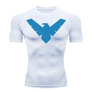 Graphic Short Sleeve Compression Shirts for Men Gym Workout Running Tshirts Summer Sporty Quick Dry Tees Baselayers Undershirts