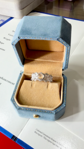 Montagne Jewelry Natural Moon Stone Ring Crystal Lace edge Design Fine Jewellery 925 Silver Ring