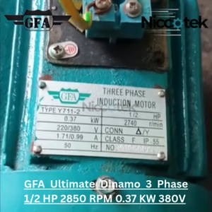 GFA Ultimate Dinamo 3 Phase 1/2 HP 2850 RPM 0.37 KW 380V Elektro Motor Penggerak Mesin