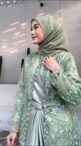 Couple Kemeja Batik Setelan Pasangan Kondangan Rok Lilit Bahan Satin Silk Gamis Outer Brokat Humaira