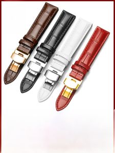 GANG JUE | Dây Đeo Đồng Hồ Da Thật Cho Nữ Khóa Bướm
