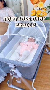 Rocking Baby Cot with Storage | Adjustable Cradle Bed with Wheels |NewbornBassinet【FireheartWarrior】