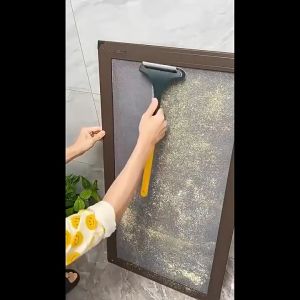 2 In 1 Window Screen Cleaner Rubber Scraper Extendable Handle Double-Sided Cleaning Brush Household Cleaning Tool