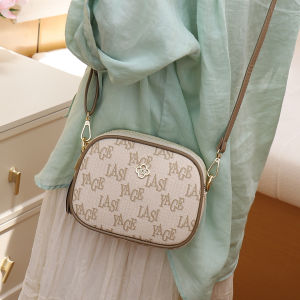 Fashionable Multi-Layer Small Print Crossbody Bag Womens Handbag Commuter Soft Polyester Lining Detachable Shoulder Strap