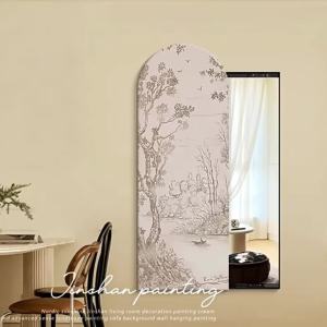 Wall Mirror Full Length Full Body Mirror Wall Mount Mirror With Rack Dressing Mirror With Stand Dressing Mirror High-end Hidden Mirror Decorative Painting 镜子全身