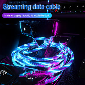 120W Fast Cable Rotatable luminescence 6.0 A Fast Charger Flowing Colors LED Glow Usb Cable Quick Charge cable for Type-C/IOS/Android Micro Game Cable Data Cable Travel Charger