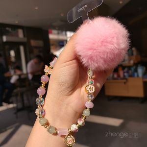 สร้อยข้อมือตุ๊กตาหิมะสไตล์ชาติพันธุ์หรูหราสำหรับผู้หญิง จี้โทรศัพท์มือถือ ลวดลายชาติพันธุ์ เครื่องประดับโทรศัพท์มือถือ