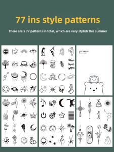 MONLEYTA | Herbal Tattoo Stickers Womens Butterfly Pattern Long-lasting Waterproof Simulation Letter Design Advanced Feeling Finger Tattoos