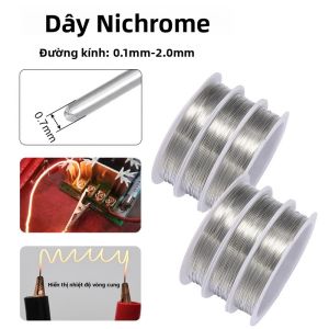 1 Dây Nichrome 0.1mm-2.0mm Chịu Nhiệt Độ Cao Dùng Cho Đa Năng Hỗ Trợ Làm Đồ Thủ Công Dự Án Điện (Chiều Dài 1/5/10M)