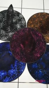 [Bahan Beludru] Topi Penyihir Murah Motif Laba Laba Cosplay Kostum Halloween Pesta