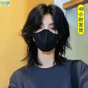 Super A Warrior Head Handsome notch Mens Wig Short Straight Hair Anime Cosplay Full