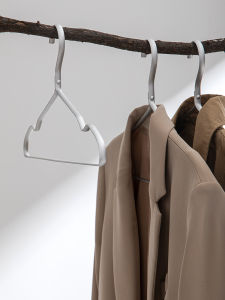 Space Aluminum Clothes Hanger Home Use Anti-Slip Traceless Solid Aluminum Clothes Hanger Heavy Duty Metal Luxury Rack