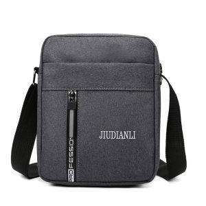 Fashionable Mens Crossbody Bag Casual Money Collecting Business Backpack Single Shoulder Bag Street Trend Nylon Fabric Zipper Closure