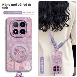 Ốp lưng GGUU cho Xiaomi Redmi Note14 Pro bằng silicon sạc từ tính và có dây đeo chéo