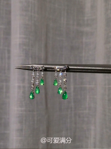 S925 Sterling Silver Green Agate Tear Drop Dangle Earrings New Chinese Style Womens Elegant Ear Jewelry Fashion Accessories