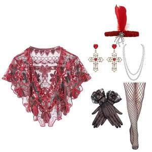 wish R 1920S Dinner Shawl Beaded Sequined Evening Dress Party Party European and American Export