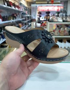 Max2 - Kasut Wedges Wanita Moden PU | Selesa dan Berjahit Tapak Lebih Tahan Lama | Rekaan Multifungsi | 6 cm Tinggi