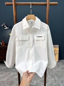 เสื้อปักผ้าฝ้ายแท้: แขนยาวหลวมพอดีสไตล์ลําลองสําหรับเยาวชนฤดูใบไม้ผลิฤดูใบไม้ร่วงดูดซับความชื้นระบายอากาศ