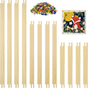 12Pcs Stretcher Bars Set 3 Sizes Wooden Frame for Needlepoint Embroidery Canvas Painting with 50 Tacks Needlework Stitch Frame
