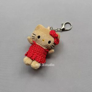 Black Leather Keychain Bag Charm Collaborative Series 9cm Pants Decorative Accessories Xiang Cai Grandma Small Nose Gaba KT Bag