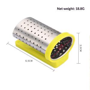 [J] Colorful Stainless Steel Tea Infuser With Non Slip Silicone Handle And Fine Leak Proof Holes Perfect For Home Office Daily
